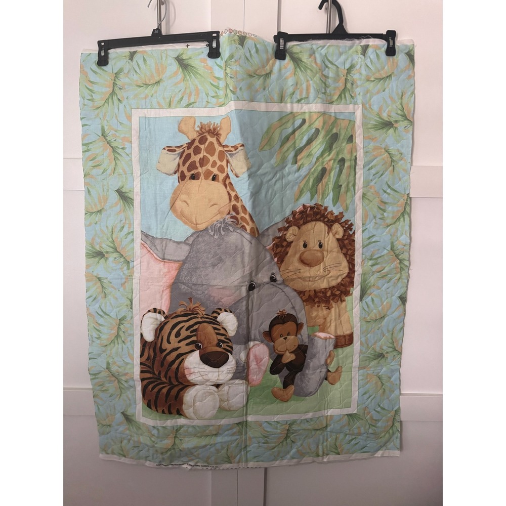 Cranston Treasures Jungle Babies Safari Animal Quilt Fabric Panel 2006 Nursery
